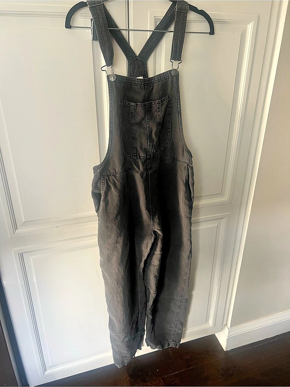 aerie Denim Overalls Black Cargo Jumpsuit Small